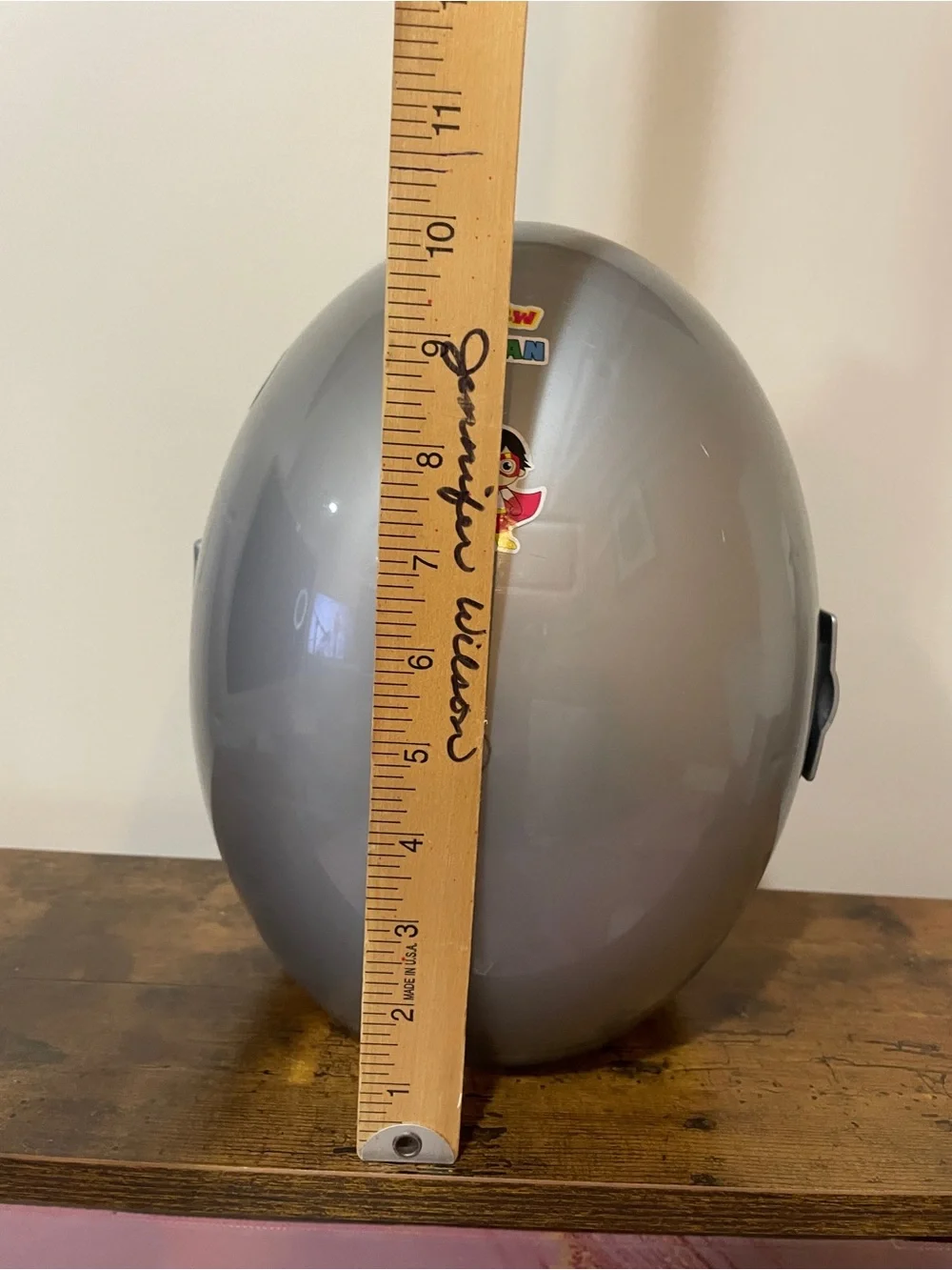 Kids Silver Helmet with Character Sticker
